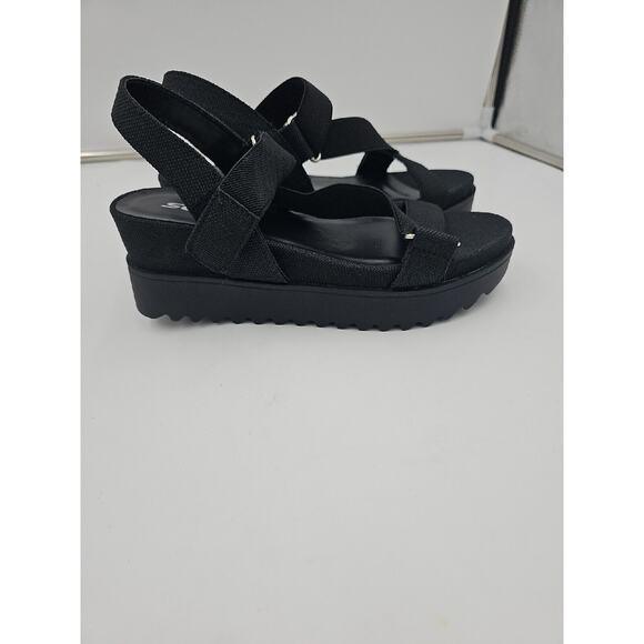 Womens Platform Wedge Heel Open Toe Adjustable Strap Sandals Size 6.5 - Picture 2 of 5